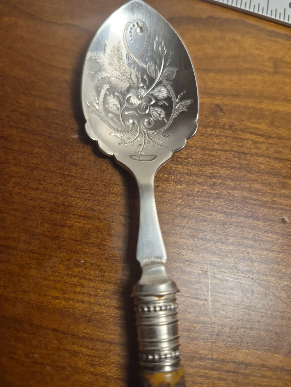 Vintage/Antique Joseph Elliott & Sons Silver Plated With Bone Handle Spoon
